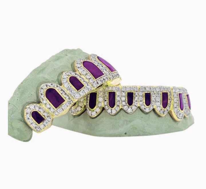 Candy Paint Grillz with Diamond Rim Set - Image 3