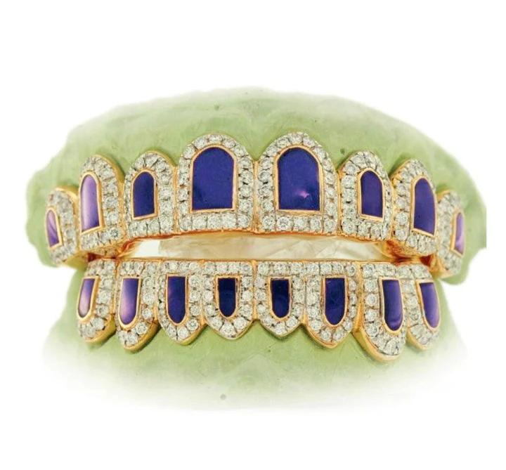 Candy Paint Grillz with Diamond Rim Set - Image 4