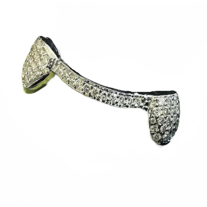 Flooded Cz Bar and Fangs in Sterling Silver Top or Bottom - Image 4