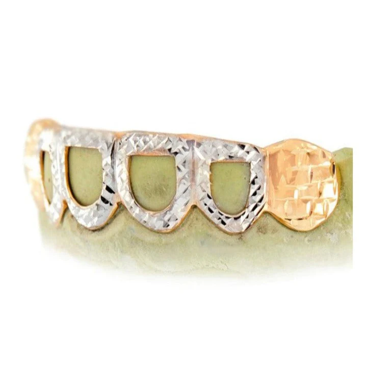 Open Face with White Diamond Cuts Top or Bottom 6pc - Image 3