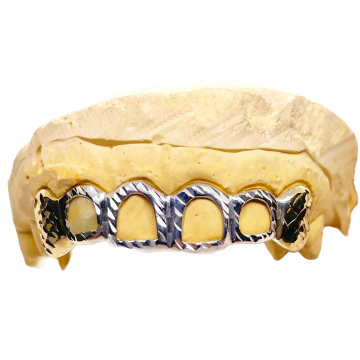 Open Face with White Diamond Cuts Top or Bottom 6pc - Image 5