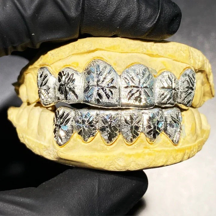 Starburst Grillz with Diamond Dust Top or Bottom - Image 4