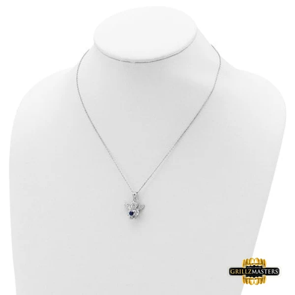 Sterling Silver CZ September Birthstone Angel Ash Holder 18" Necklace - Image 4