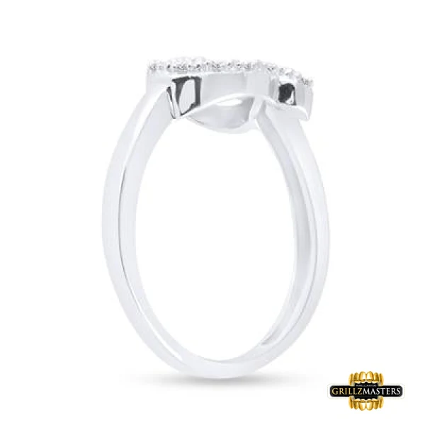 Sterling Silver Diamond Heart Ring 1/12 CTTW - Image 4